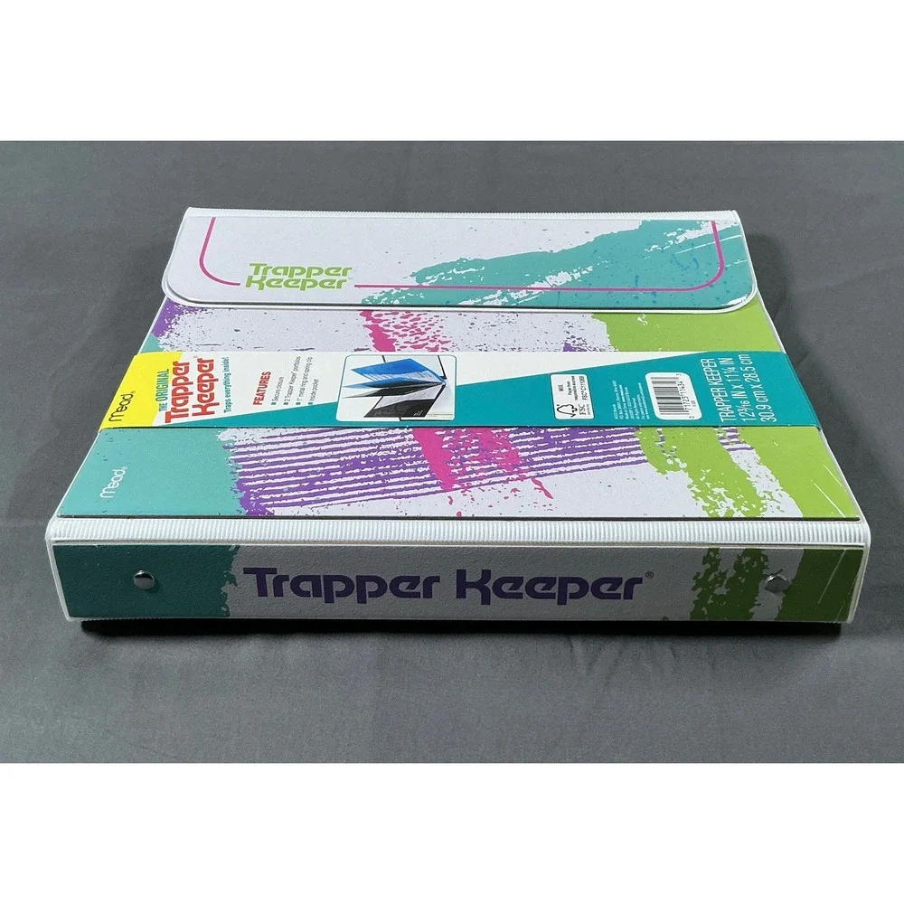 Mead The Original Trapper Keeper 1 Inch Ring Binder Retro Splatter Multi-Color